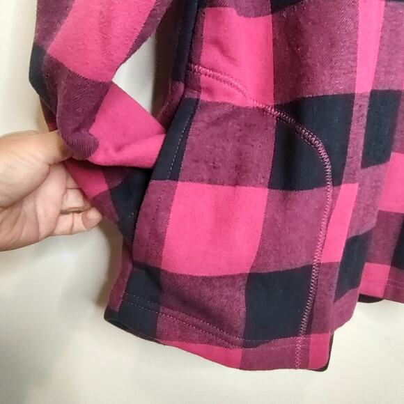 Orvis Fleece Lined Shirt Jacket in Hot Pink/Black Buffalo Check Print Size - Picture 8 of 10